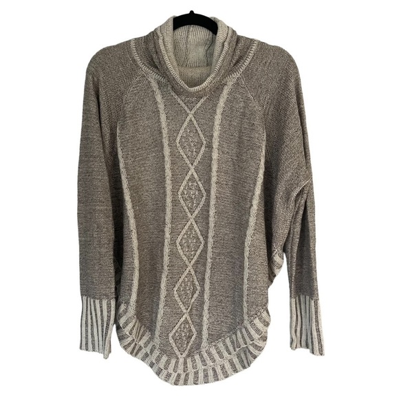 Maddison Sweaters - Maddison Boho Oversized Chunky Knit Turtleneck Sweater Cozychic Poncho